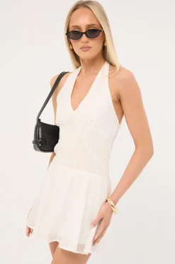 Immy Halter Mini Dress White