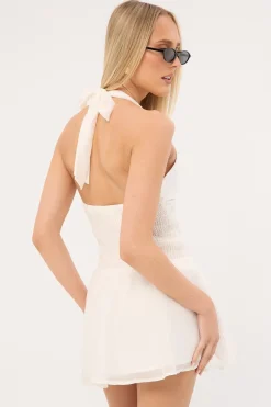 Immy Halter Mini Dress White
