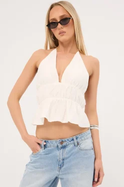 Immy Halter Top White