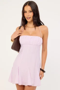 Indi Godet Mini Dress Lilac