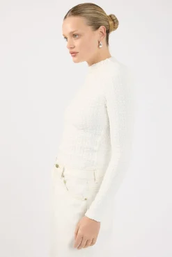 Indiana Lace Long Sleeve Top White