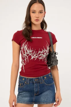 Infernal Baby Tee Burgundy