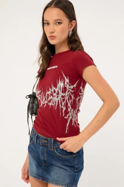 Infernal Baby Tee Burgundy
