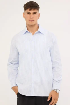 Initial Long Sleeve Shirt Blue Stripe
