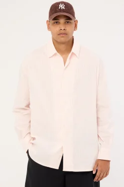 Initial Long Sleeve Shirt Pink Stripe