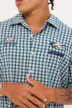 Injection Short Sleeve Shirt Dark Blue