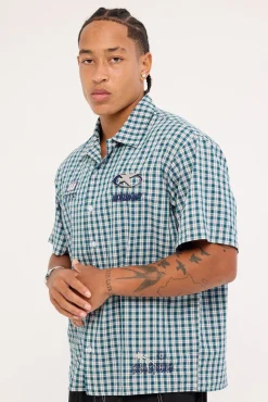 Injection Short Sleeve Shirt Dark Blue
