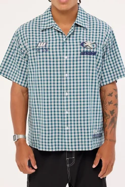 Injection Short Sleeve Shirt Dark Blue