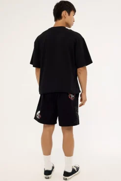 Inked Elastic Waist Short Black