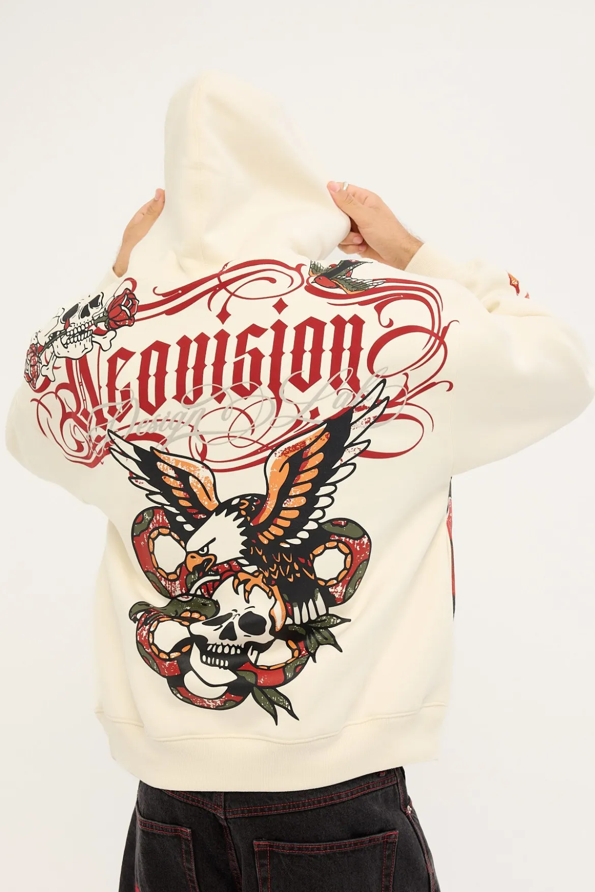 Inked Street Hoodie Ecru