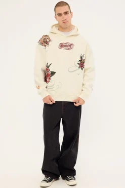Inked Street Hoodie Ecru