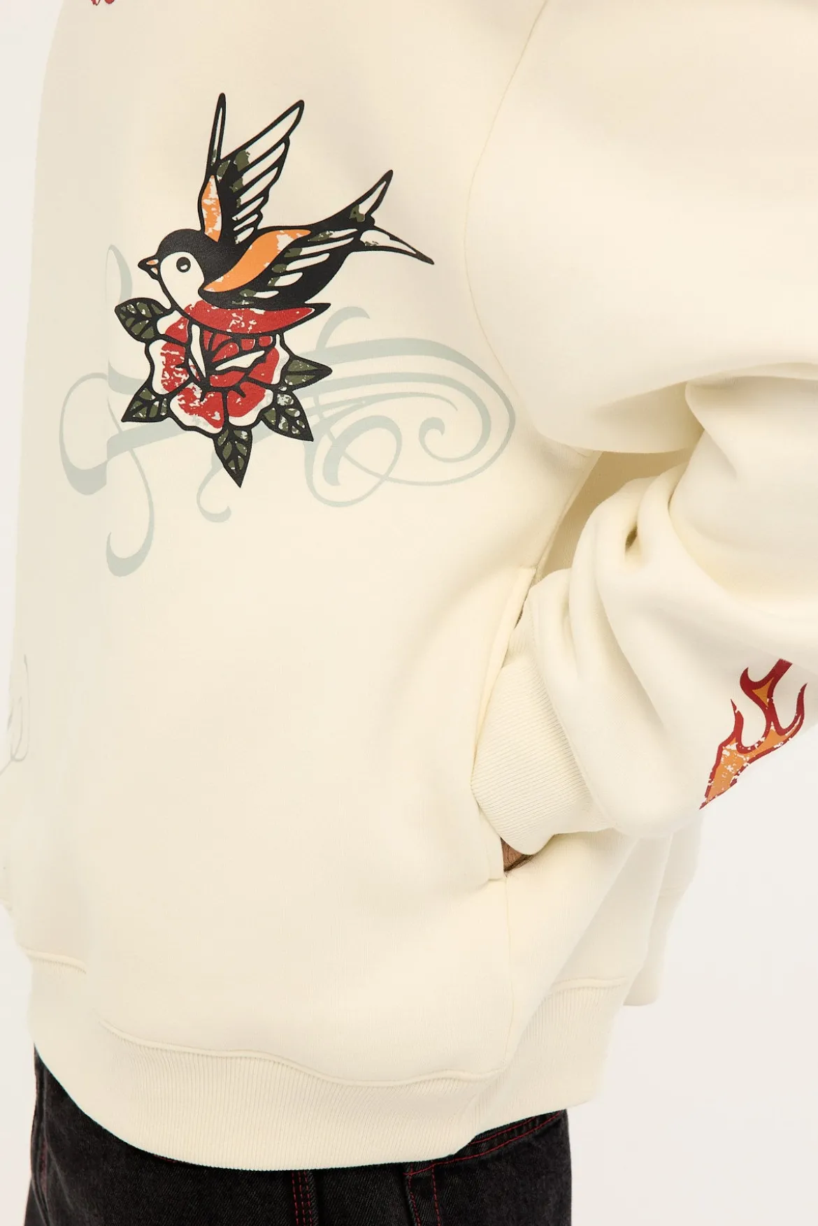 Inked Street Hoodie Ecru