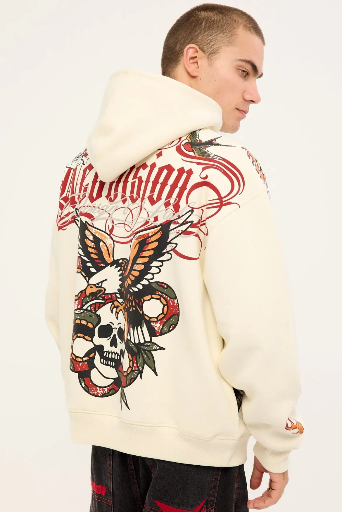 Inked Street Hoodie Ecru