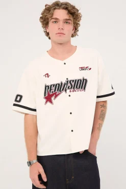 Innings Baseball Oversize Cropped Shirt Off White