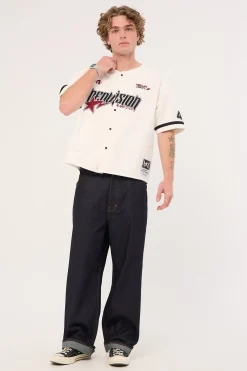 Innings Baseball Oversize Cropped Shirt Off White