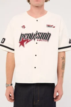 Innings Baseball Oversize Cropped Shirt Off White
