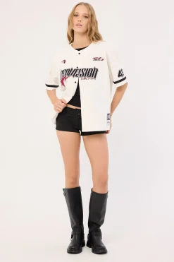 Innings Baseball Oversize Cropped Shirt Off White