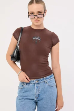 Insignia Baby Tee Washed Brown