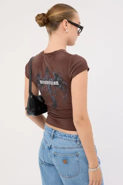 Insignia Baby Tee Washed Brown