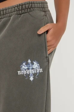 Insignia Cross Straight Leg Sweatpant Washed Grey
