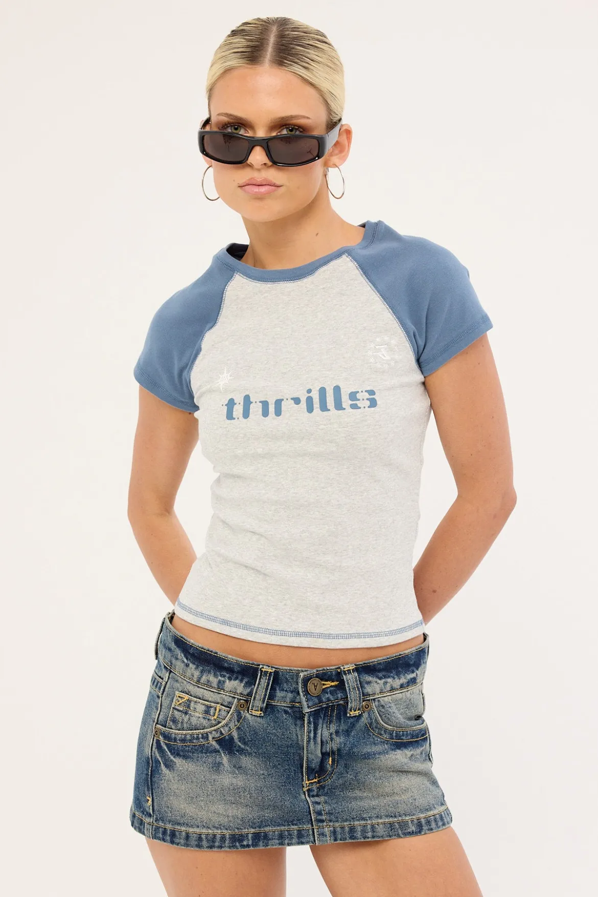 Intercept Raglan Club Tee Snow Marle