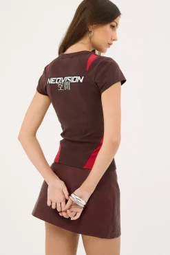Interval Baby Tee Brown/Red