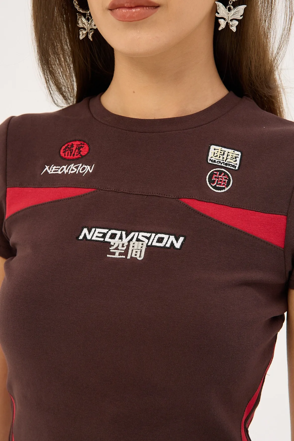 Interval Baby Tee Brown/Red
