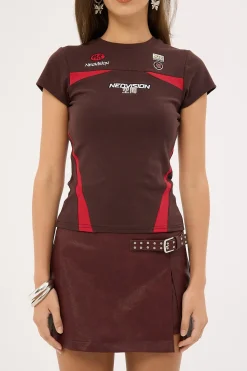 Interval Baby Tee Brown/Red