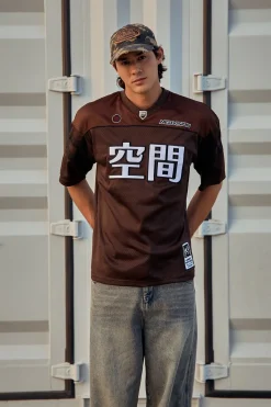 Interval V Neck Jersey Brown