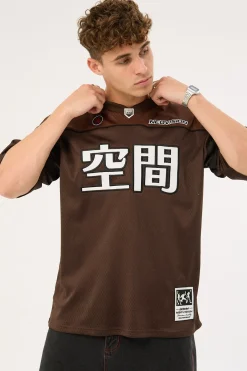 Interval V Neck Jersey Brown