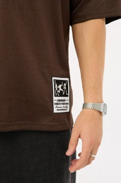 Interval V Neck Jersey Brown