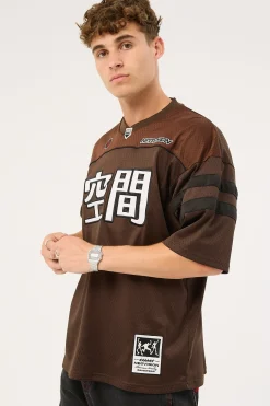 Interval V Neck Jersey Brown