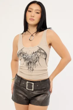 Ironfang Singlet Tank Top Washed Granite
