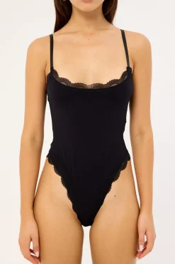 Isa Lace Bodysuit Black