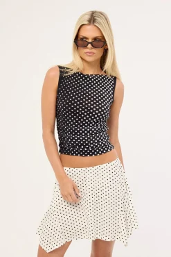 Isabelle Mini Skirt White Polka Dot