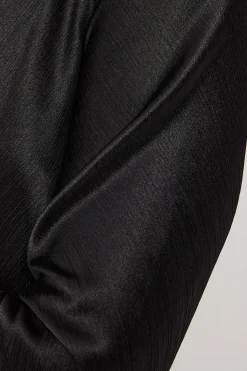 Isla Long Sleeve Cowl Mini Dress Black