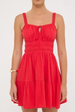 Isola Cotton Mini Dress Red