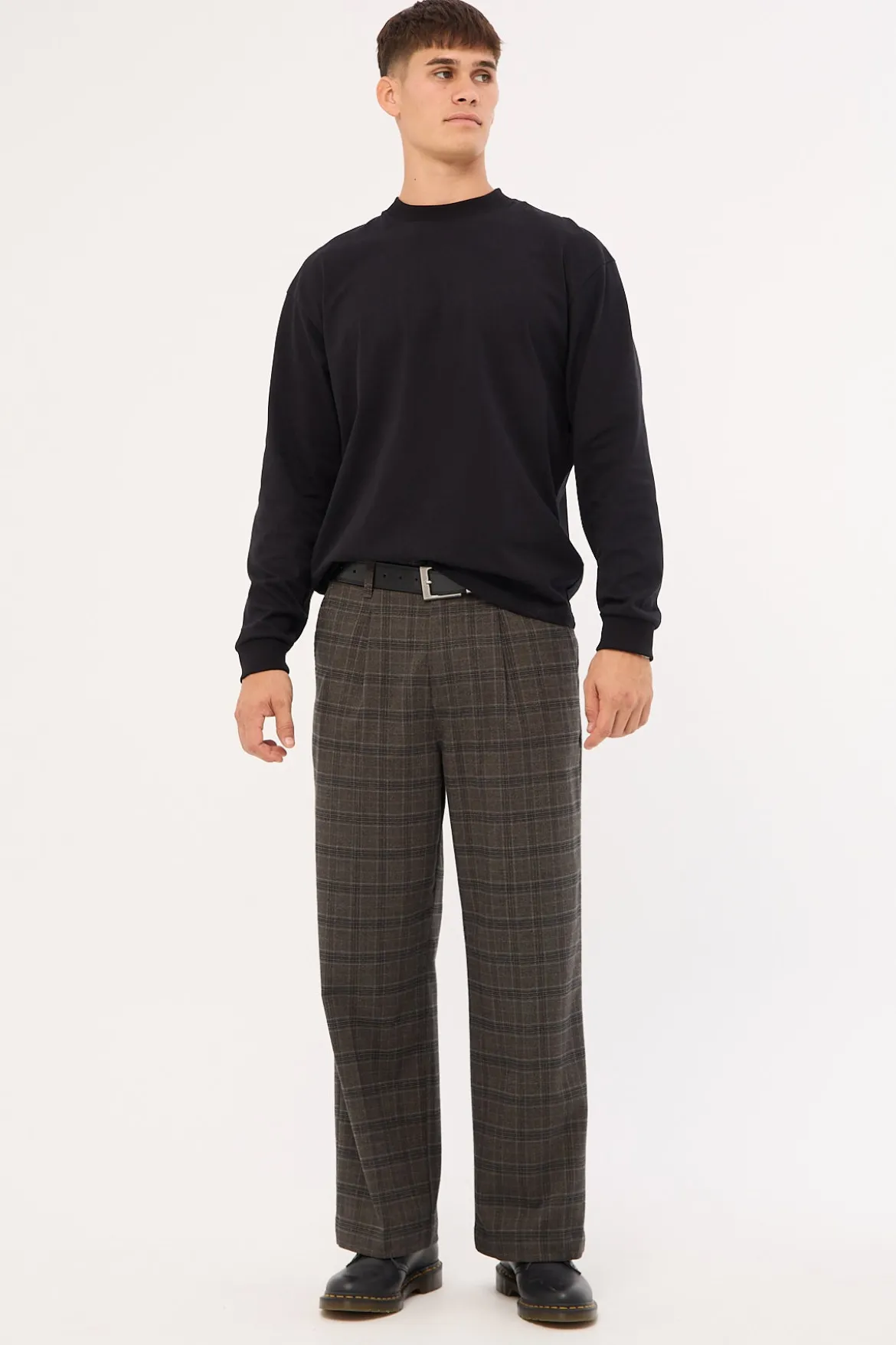 Jacob Plaid Pant Black
