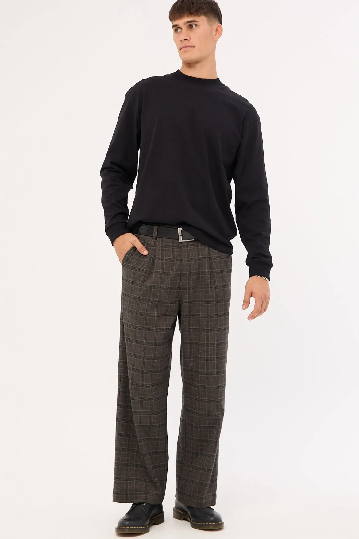 Jacob Plaid Pant Black