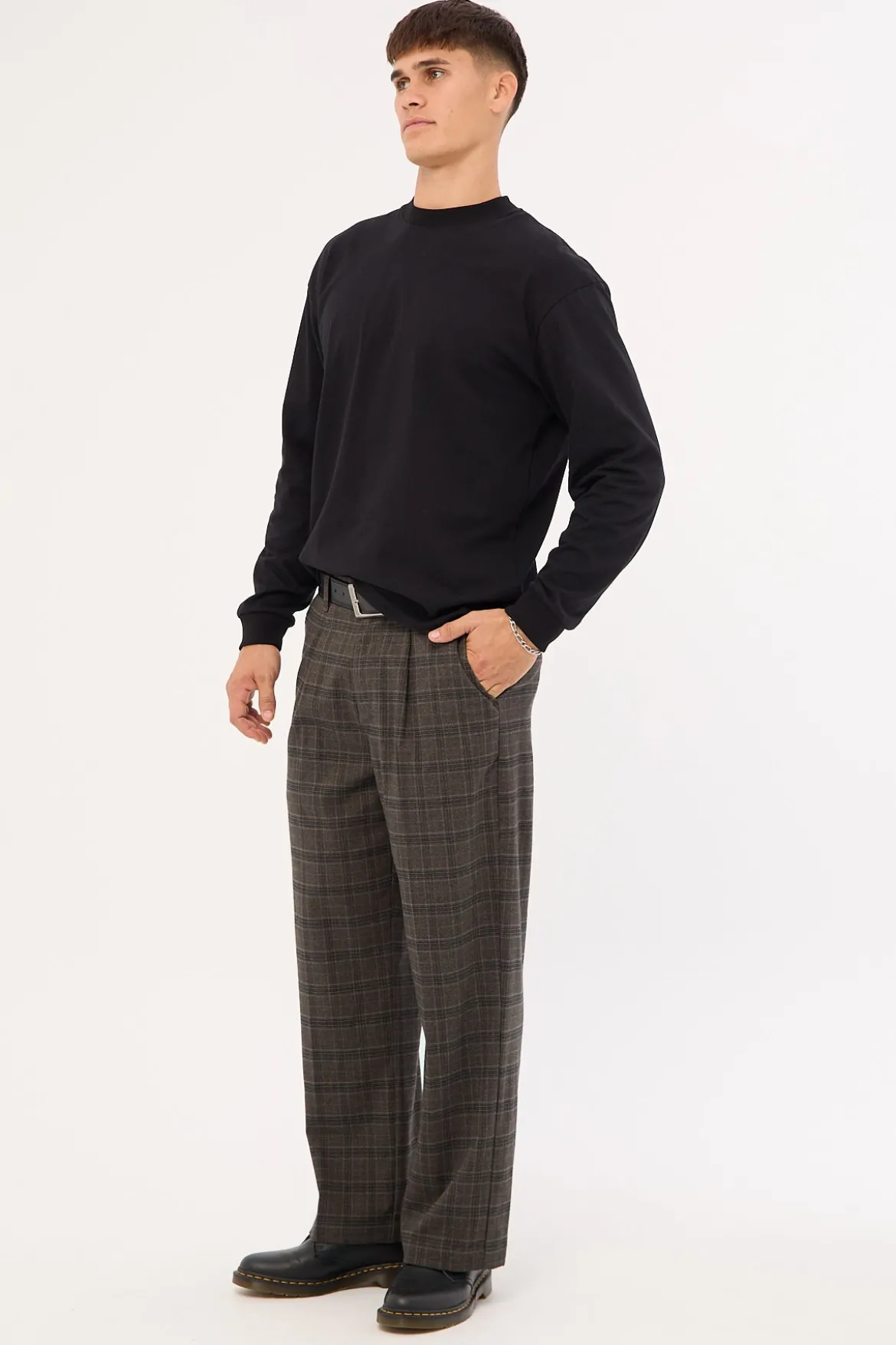 Jacob Plaid Pant Black