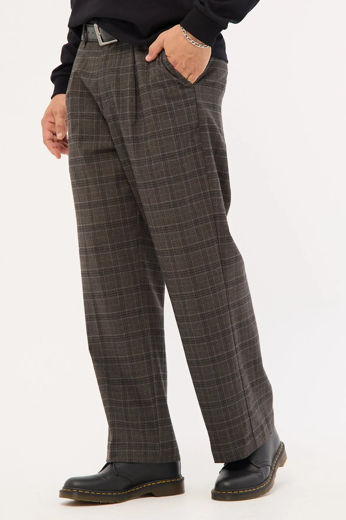 Jacob Plaid Pant Black