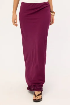 Jada Frill Maxi Skirt Plum