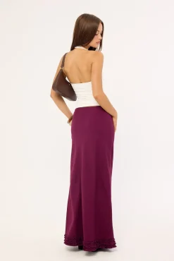 Jada Frill Maxi Skirt Plum
