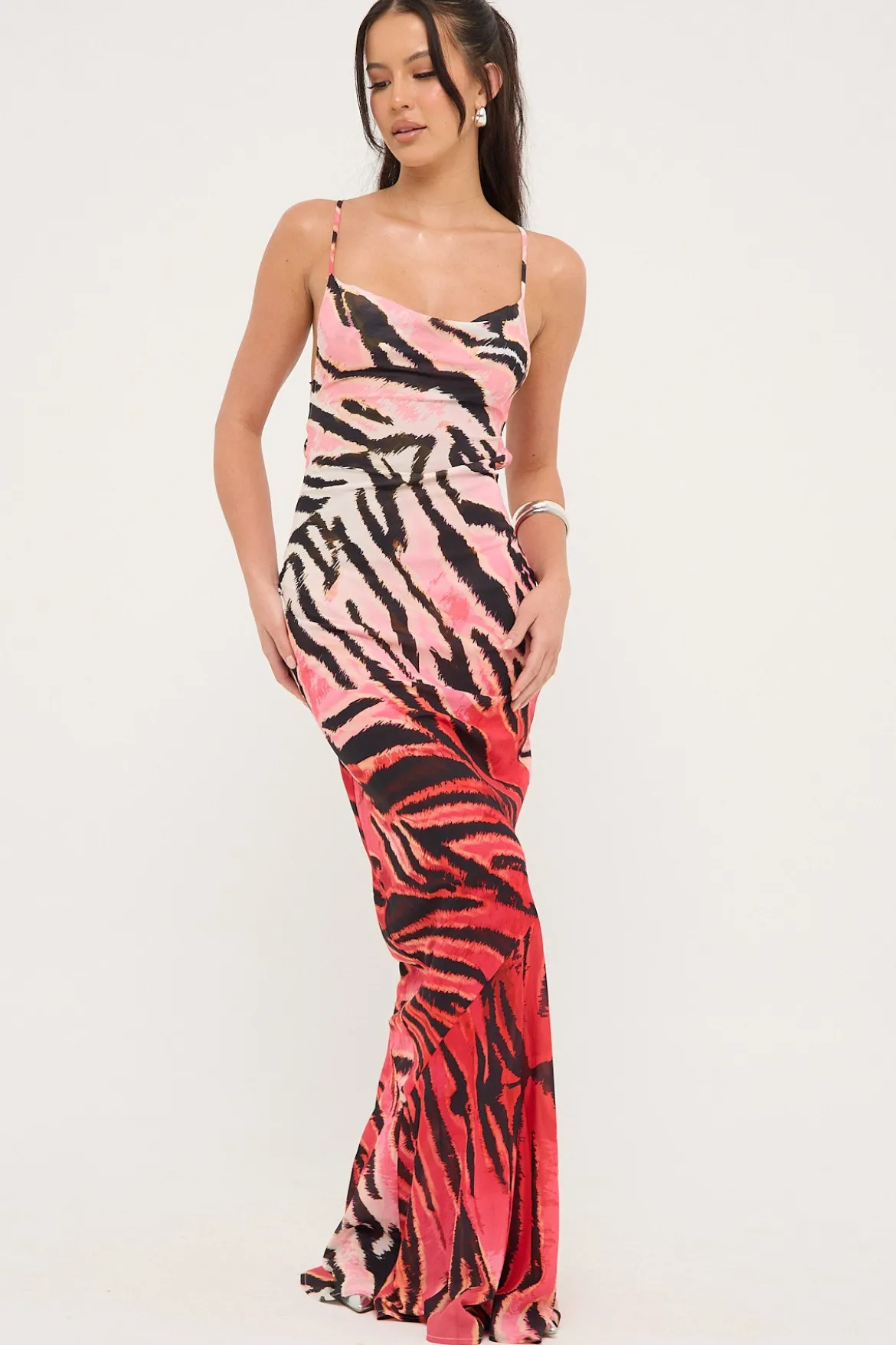 Jane Maxi Dress Pink Tiger