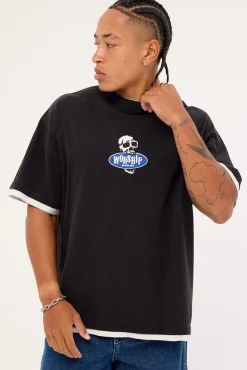 Jaws Oversize Tee Washed Black