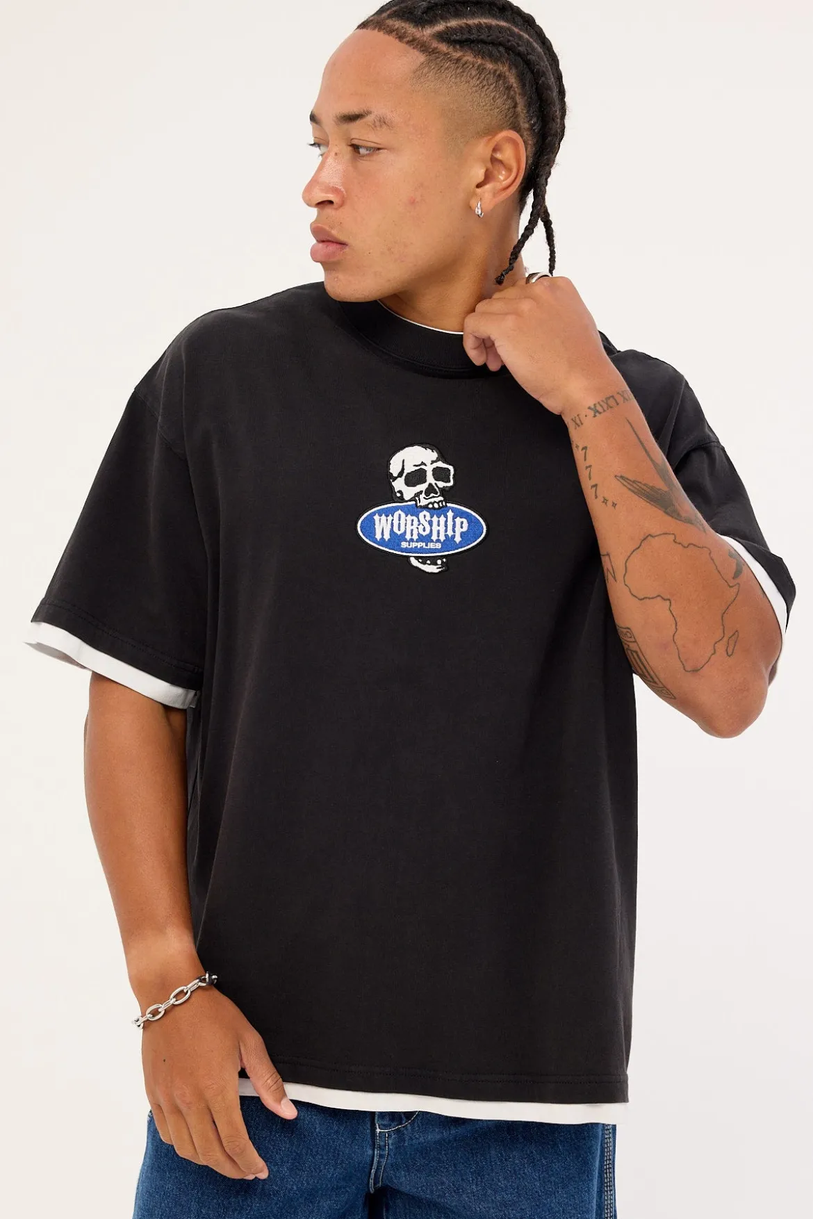 Jaws Oversize Tee Washed Black