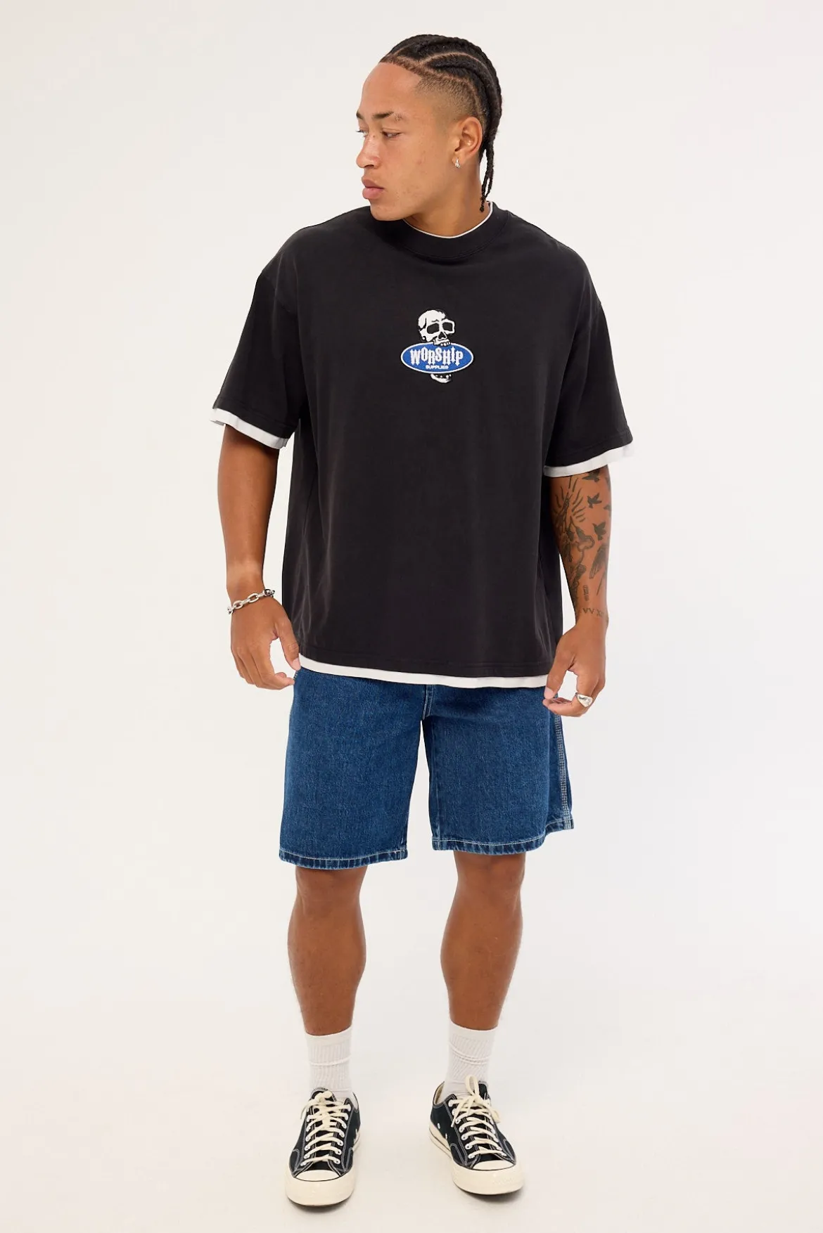 Jaws Oversize Tee Washed Black