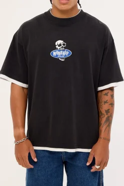 Jaws Oversize Tee Washed Black