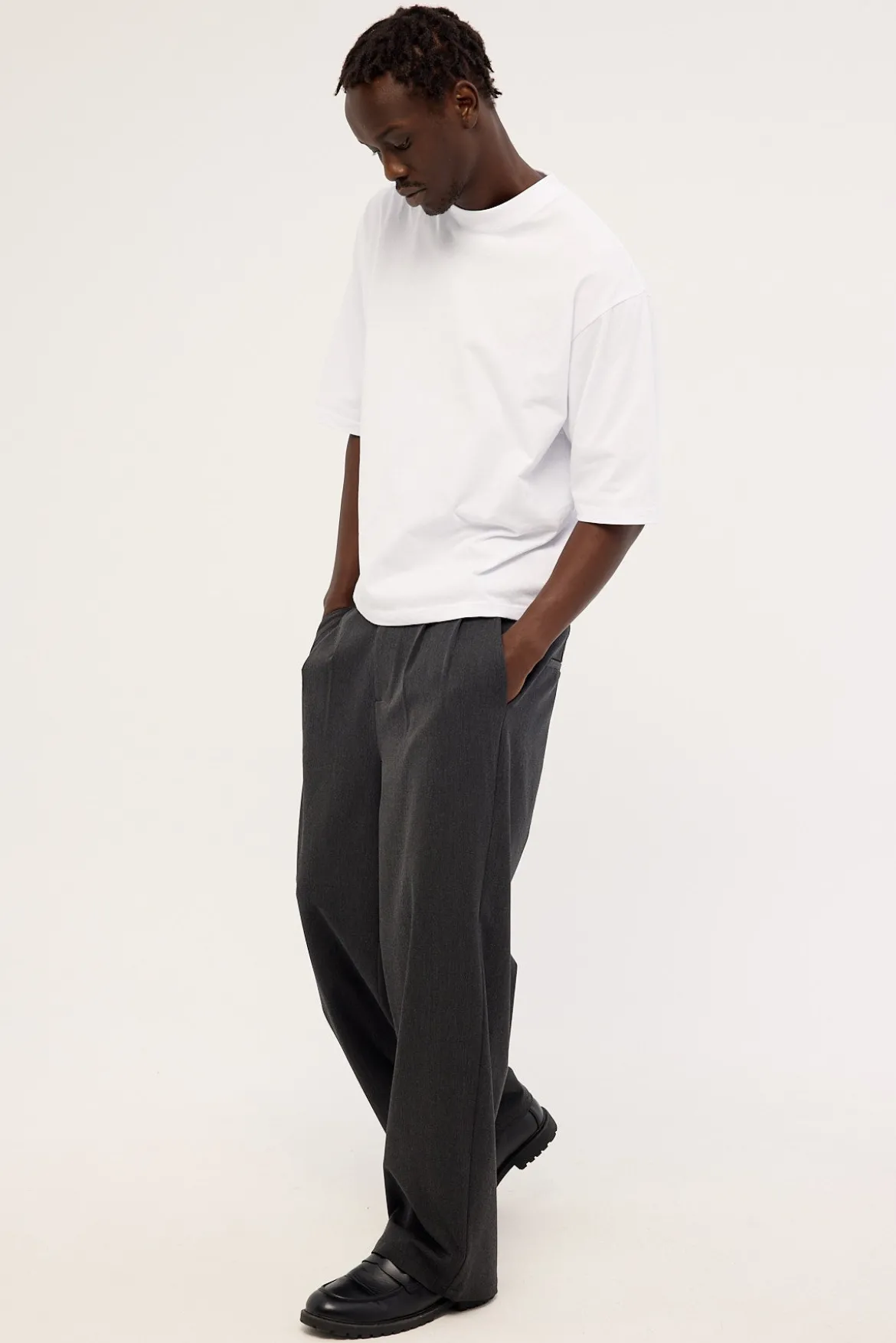 Jaxon Baggy Tailored Trouser Dark Grey