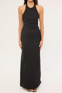 Jayde High Neck Maxi Dress Black